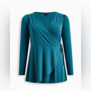 NWT Torrid Green Wrap Front Top